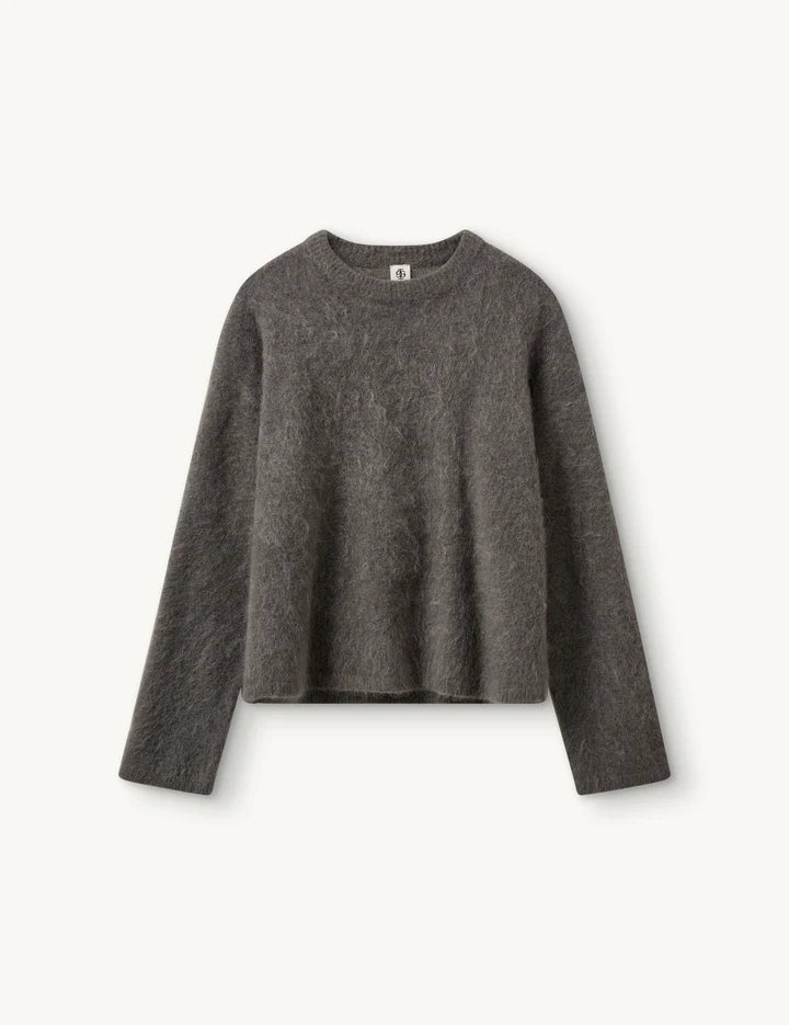 Roma Boyfriend Sweater-Grey Melange