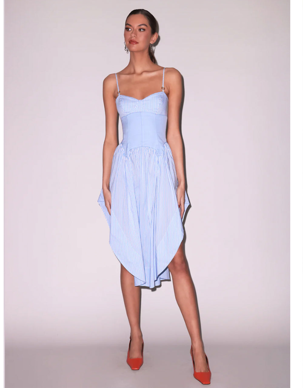 Poplin Cupped Midi Dress OFFSEIDS NEW YORK Poplin Cupped Midi Dress OFFSEIDS NEW YORK