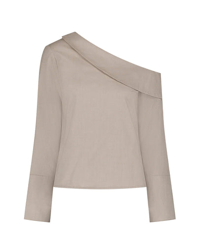 Draped Long Sleeve Blouse