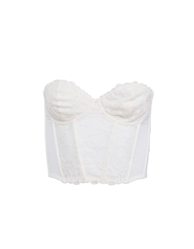 Bella Embroidery Open Back Bustier