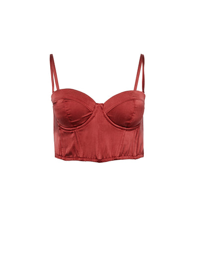 Cropped Hamptons Bustier - Cinnamon
