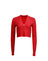 Knit Zip Bustier Sweater-Rouge