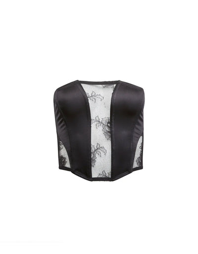Silk and Bouquet Lace Corset Top