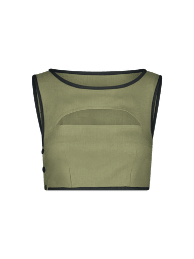 Bound Cutout Crop Top