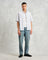 Kew - White Stripe Cotton-Poplin Short-Sleeve