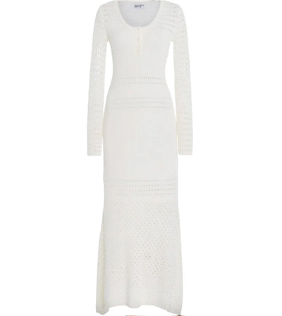 Striped Mesh Handkercheif Midi Dress