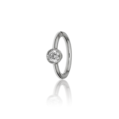 Scalloped Diamond Hoop Earring - 5mm