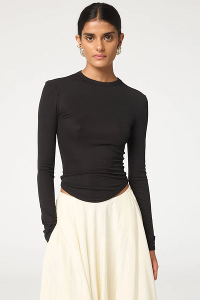 Simon Long Sleeve Top-Black