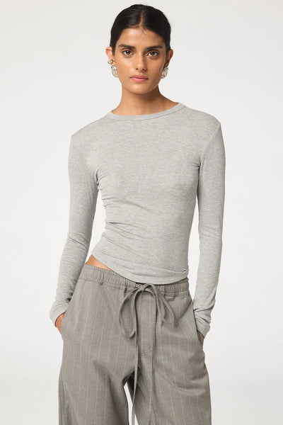 Simon Long Sleeve Top-Heather Grey