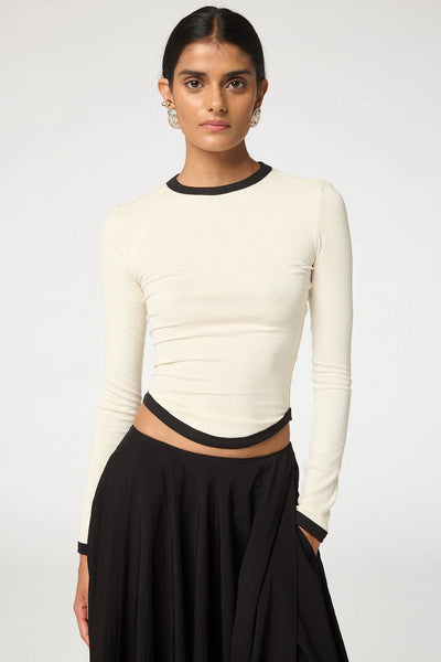 Simon Long Sleeve Top-Vanilla