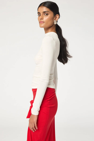 Simon Long Sleeve Top-White