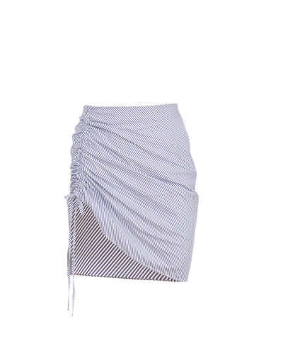 Poplin Draped Ruched Skirt