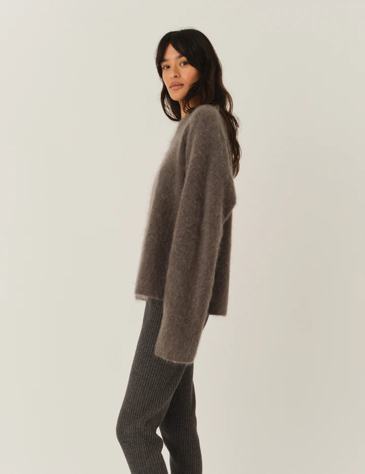 Roma Boyfriend Sweater-Grey Melange