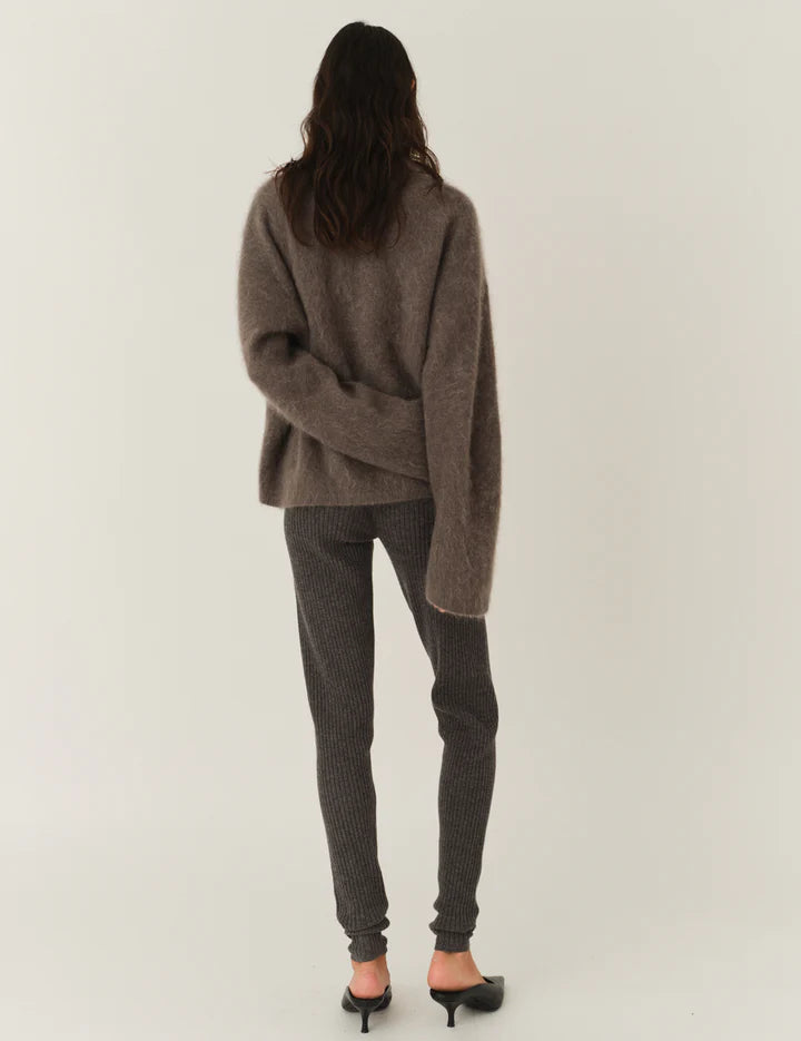 Roma Boyfriend Sweater-Grey Melange