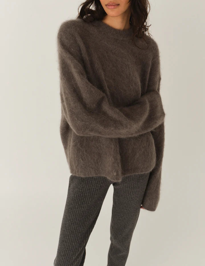 Roma Boyfriend Sweater-Grey Melange