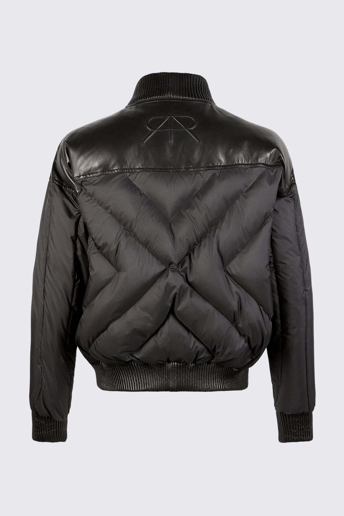 Leather Contrast Puffer Jacket