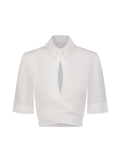 Collared Wrap Top
