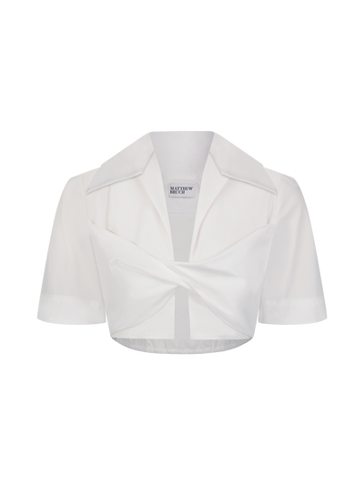 Collared Twist Crop Top