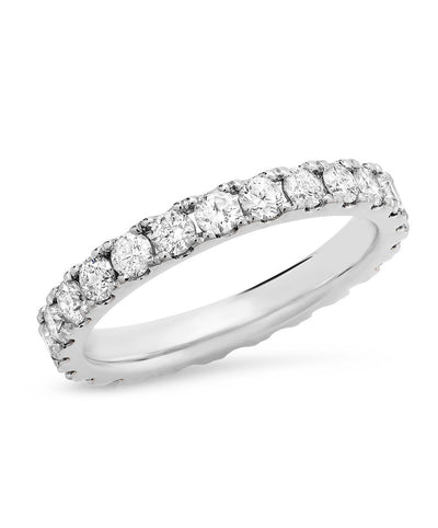 14K White Gold Large Diamond Band