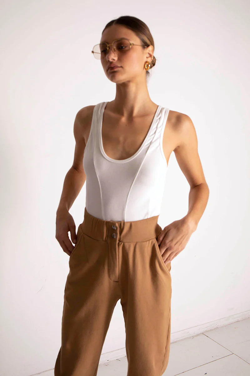Sueded Jersey Seamed Tank