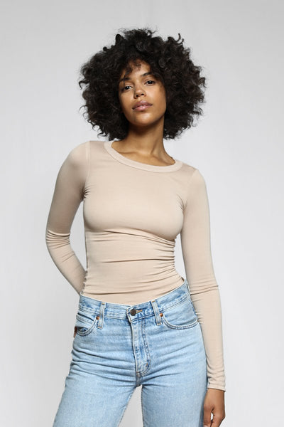 No Bra Club LS Crew-Saddle