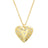 14K Yellow Gold Large Reversible Diamond and Gold Puffy Heart Necklace