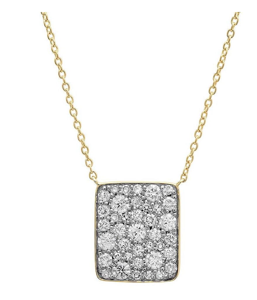 14K YG Diamond Cluster Necklace