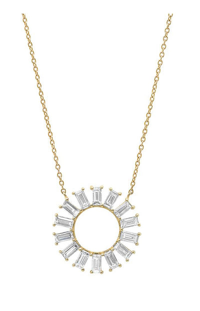 14K Yellow Gold Diamond Wheel Necklace