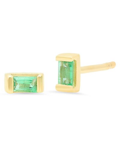 14K YG Baguette Studs