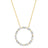 14K Gold Diamond Baguette Circle Necklace