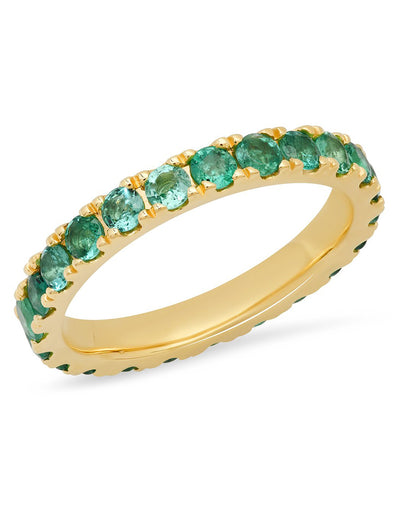 14K YG  Large Emerald Eternity Band