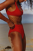 The High Rise Pant- Crimped Red