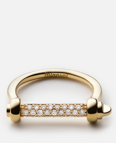 Thin Screw Cuff Ring w/ Sapphire