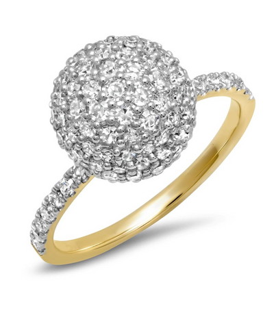 14K WG Diamond Disco Ball Ring
