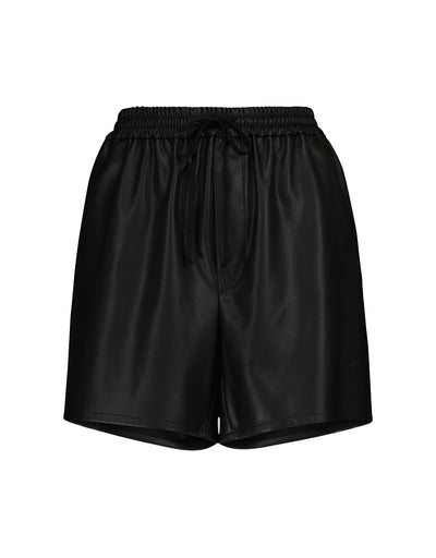 Drawstring Faux-leather Shorts