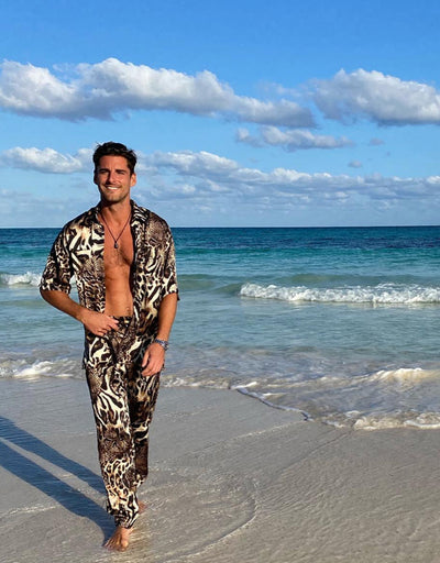 Tulum Silk Pant-Leopard Mix