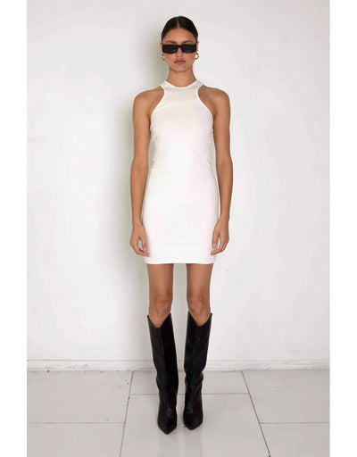 Carved Mini Dress - Lt Shell
