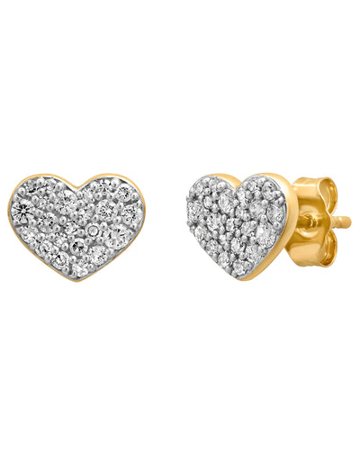 Diamond Smushed Heart Studs