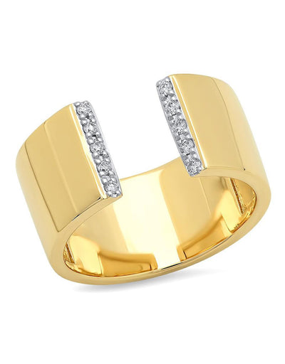 14K YG Open Diamond Cigar Band