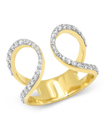 Diamond Double Loop Ring