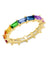 14K Yellow Gold Half Rainbow/Half Diamond Baguette Ring