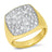 14K Yellow Gold Diamond Cushion Signet Ring