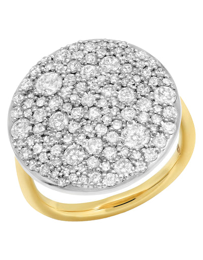 14K Yellow Gold Diamond Cluster Ring