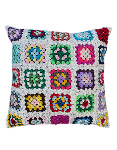 Sequin Accent Pillow - White