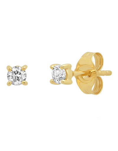 14K Yellow Gold Diamond Studs