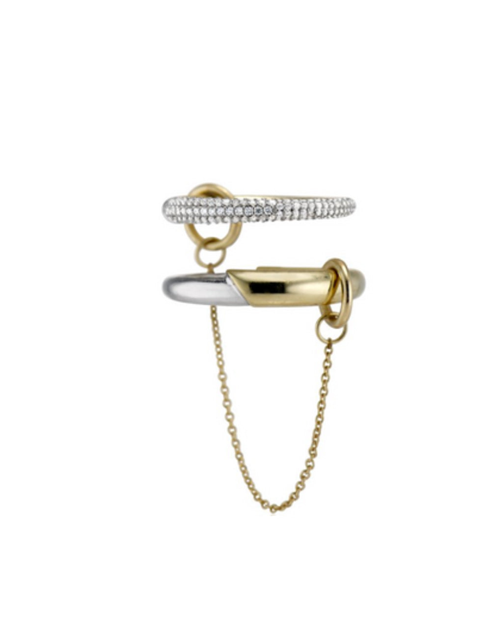 14K Gold and Diamond Chain Ring