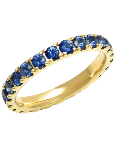 14K YG Large Stone Eternity Band