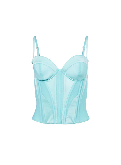 Silk & Mesh Bustier Top