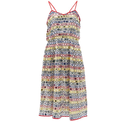 Mirror-Appliqué Skinny-Strap Dress