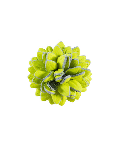 Neon Yellow Leather Dahlia